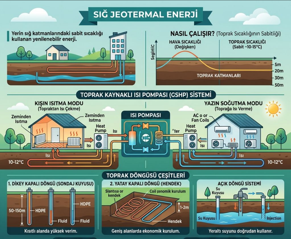 Sığ Jeotermal Enerji İnfografik